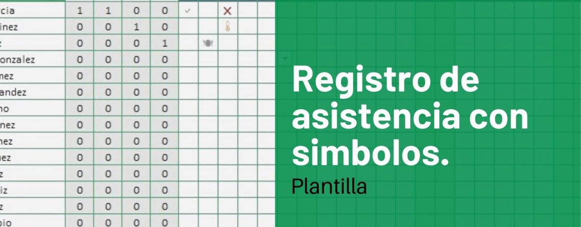 Registro de asistencia con símbolos Excel 2win