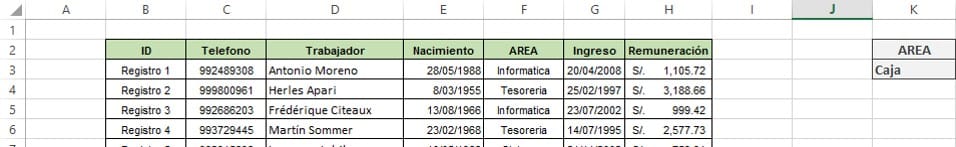 Clasificar información de una manera rápida y sencilla con el Filtro Avanzado - paso 2