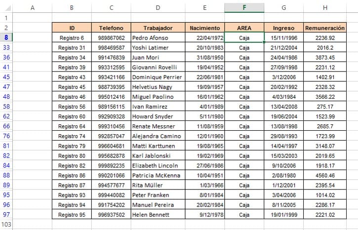 Clasificar información de una manera rápida y sencilla con el Filtro Avanzado - paso 5