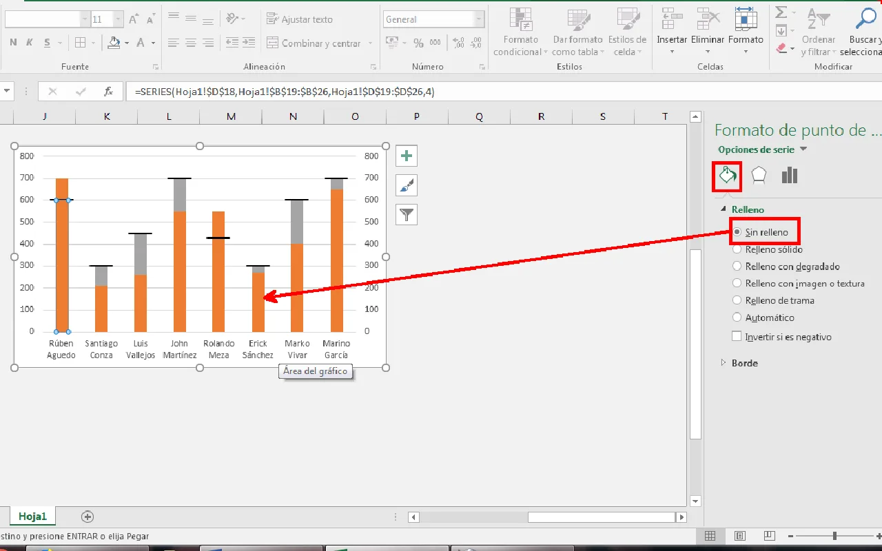 Gráfico comparativo de ventas en Excel (paso 27)