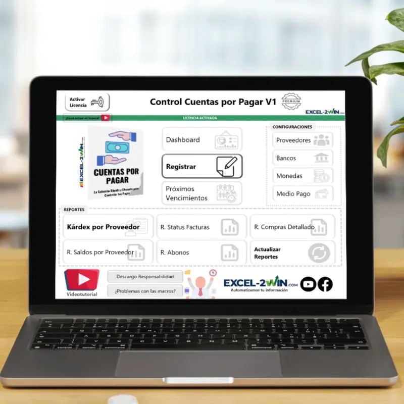 Cuentas x Pagar V1 – plantilla Excel automatizada