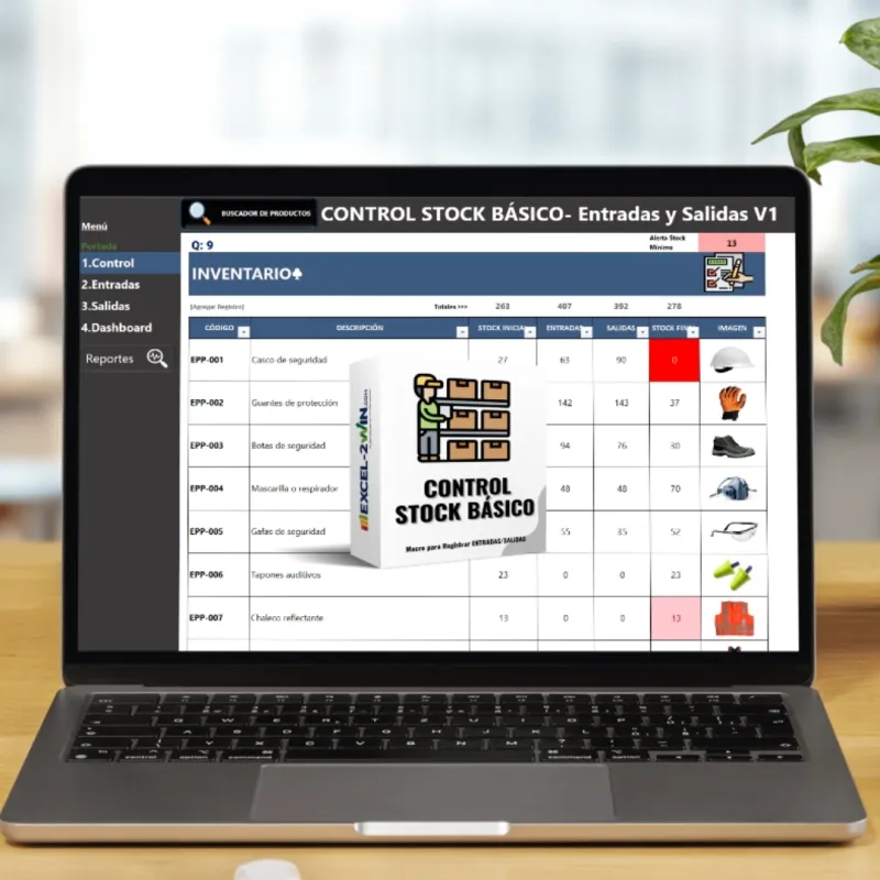 Macro Control Stock Básico V1 – plantilla Excel automatizada