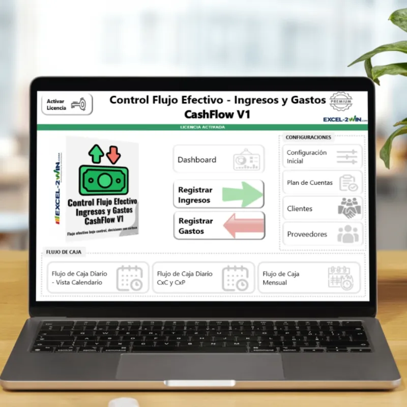 Control Flujo Efectivo - Ingresos y Gastos – plantilla Excel automatizada