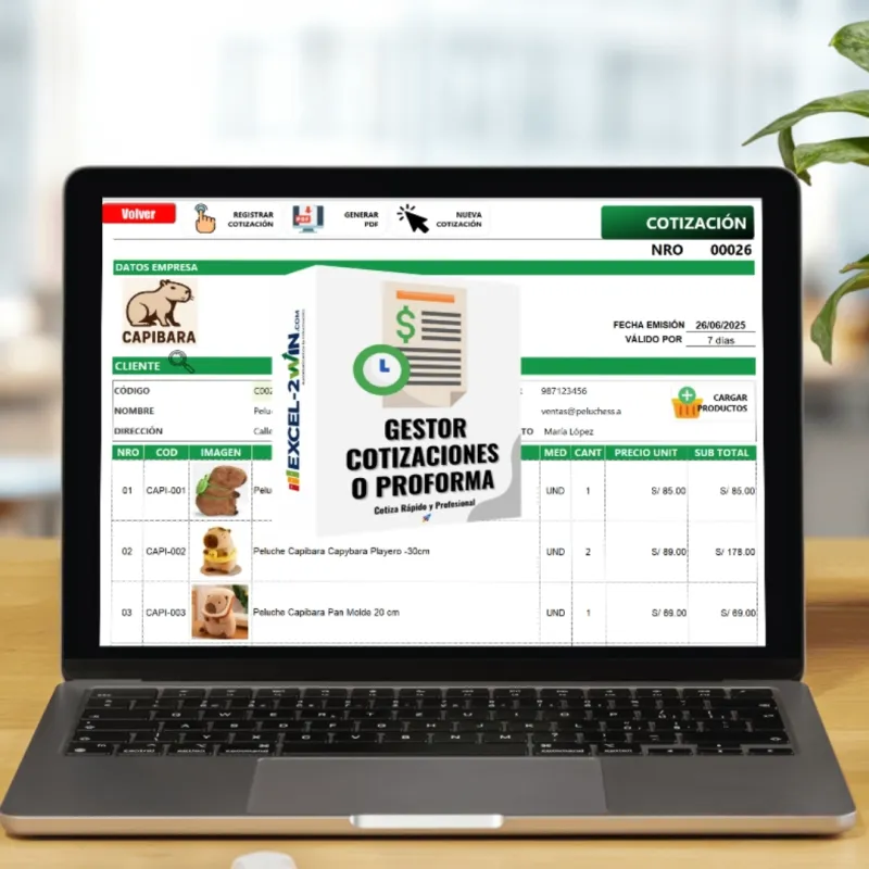 Gestor Cotizaciones o Proforma V1 – plantilla Excel automatizada
