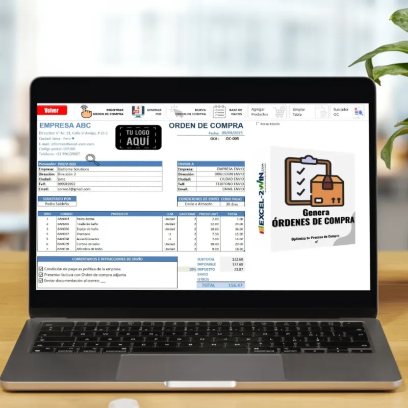 Genera Orden de Compra/Servicio – plantilla Excel automatizada